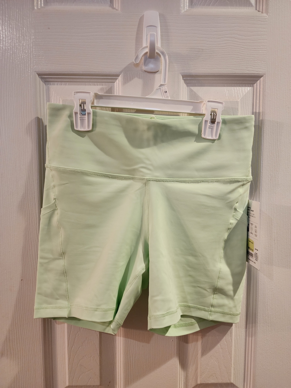 Athleta Pale Mint High-Waist Bike Shorts